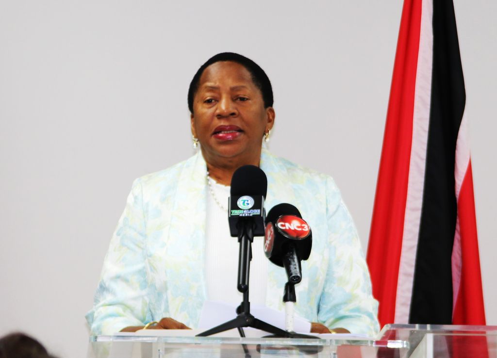 Opposition Leader Pennelope Beckles speaks during a media conference at the Office of the Opposition Leader in Port-of-Spain yesterday.